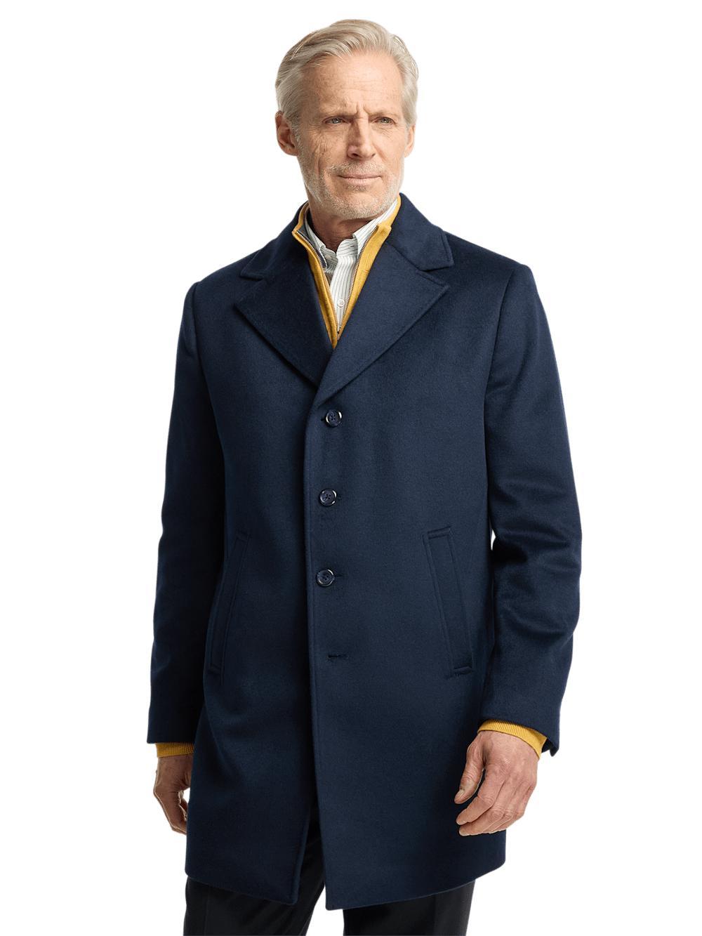 Wool Blend Topcoat - Navy Product Image