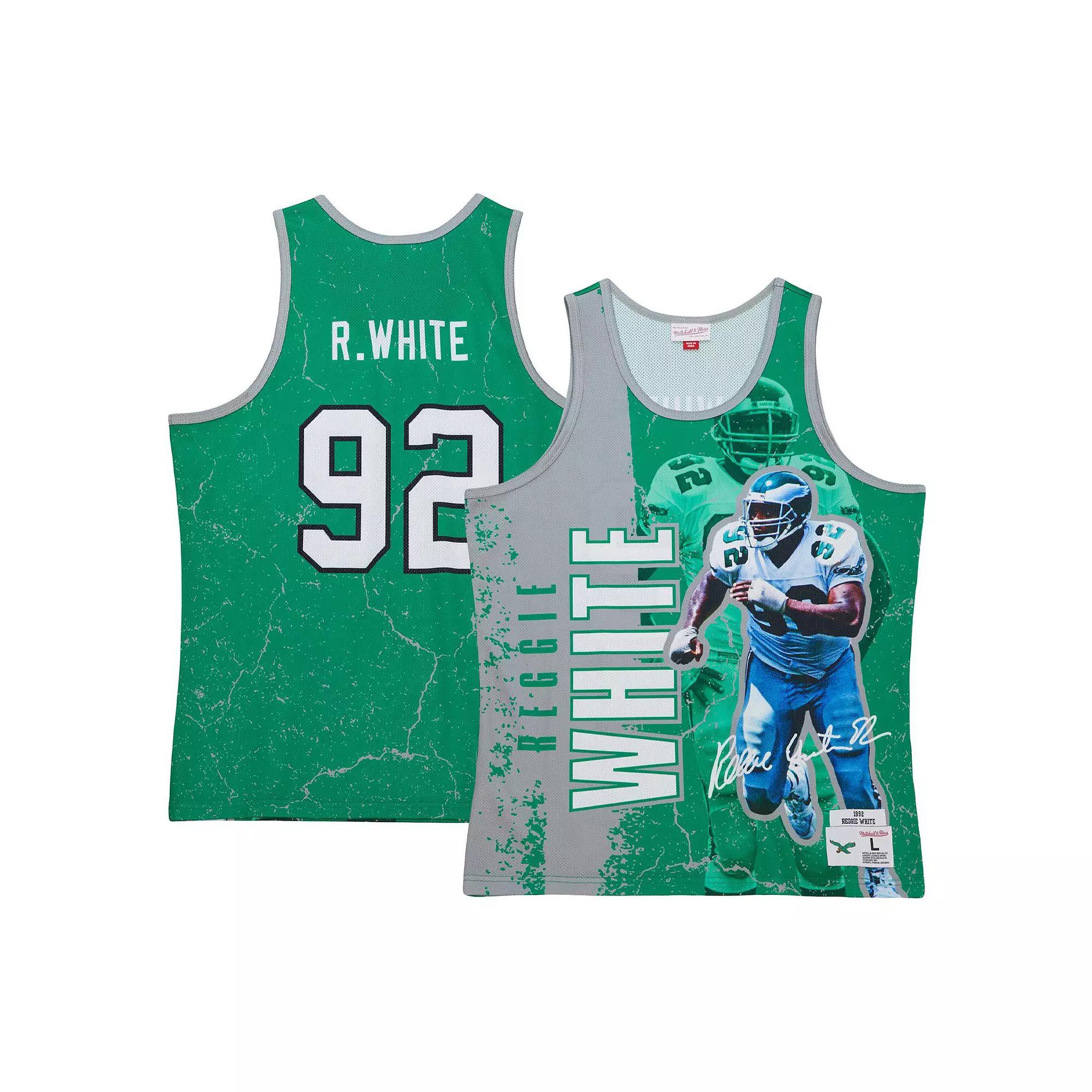 Men's Mitchell & Ness Reggie White Kelly Green Philadelphia Eagles 1992 Player Burst Tank Top,  Product Image