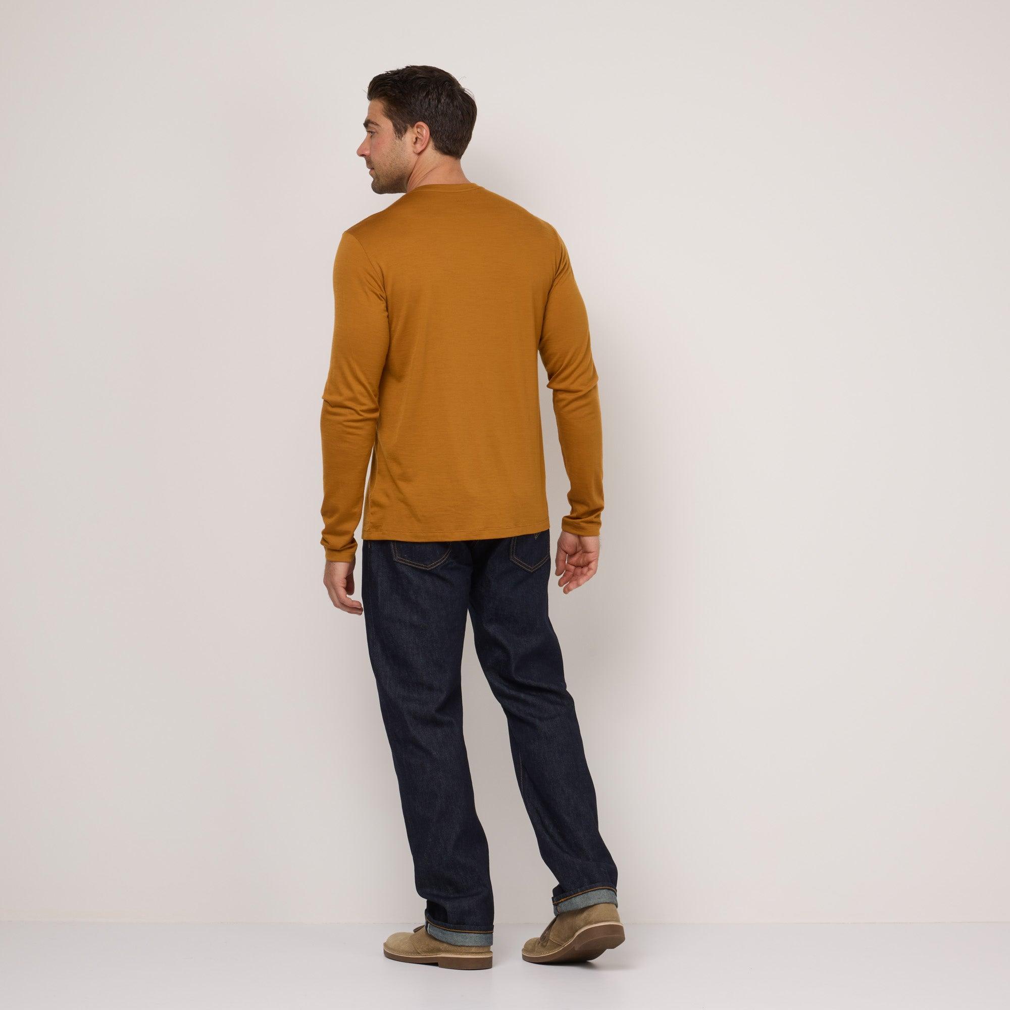 Merino Wool Henley | Ochre Product Image