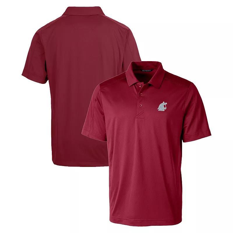 Mens Cutter & Buck Crimson Washington State Cougars Prospect Textured Stretch DryTec Polo Product Image