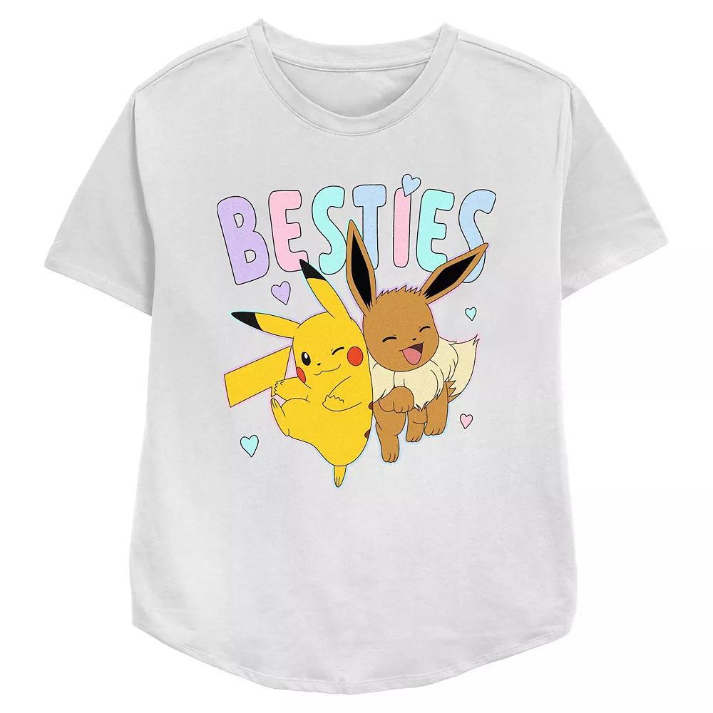Women's Pokemon Pikachu And Eevee Besties Relaxed Fit Graphic Tee,  Product Image