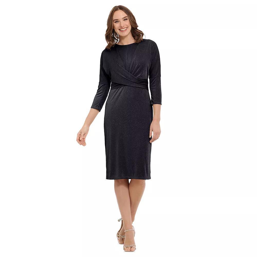 Womens London Times 3/4 Sleeve Crisscross Sheath Dress Product Image