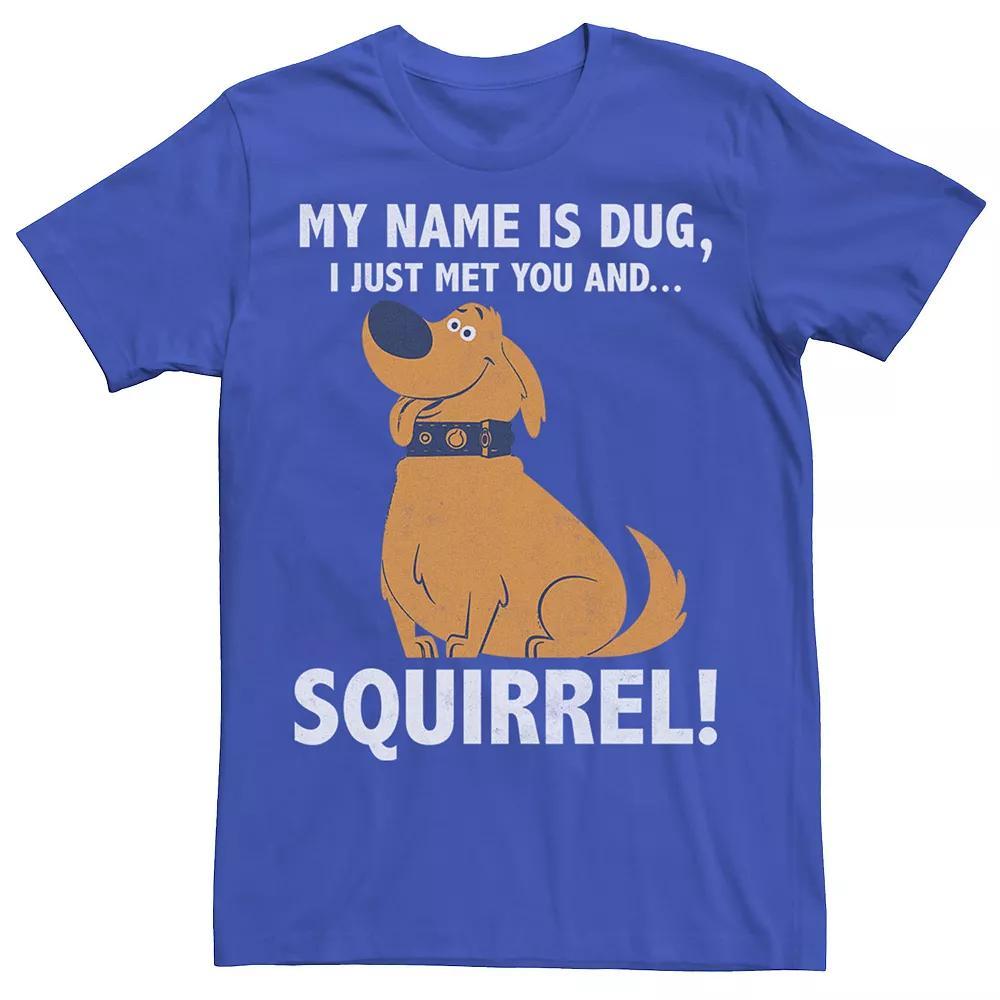 Disney / Pixar's Up Dug Men's Just Met and SQUIRREL! Tee, Size: XS, Royal Product Image