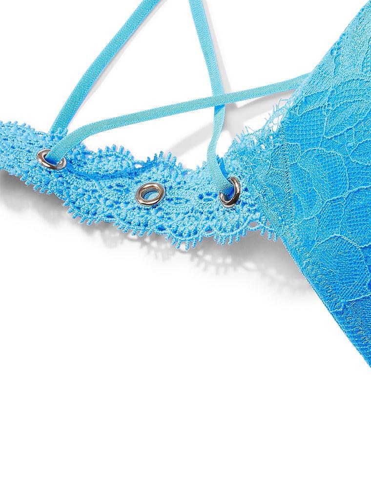 Rose Lace & Grommet Push-Up Bra Product Image