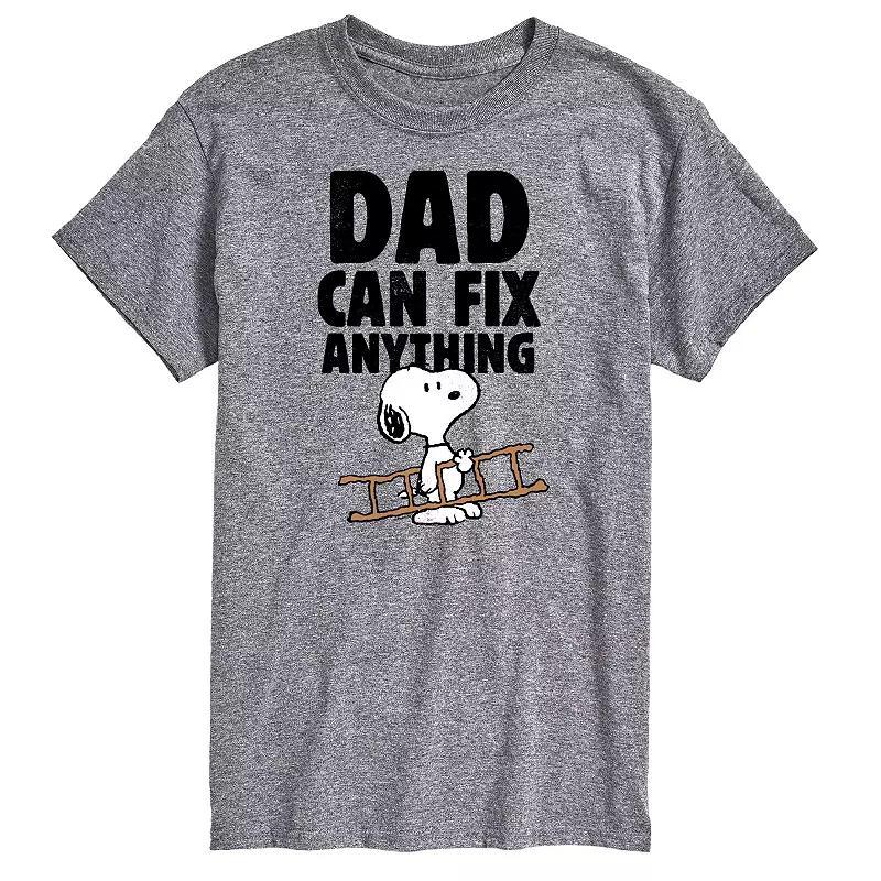 Big & Tall Peanuts Dad Can Fix It Graphic Tee, Men's, Size: XL Tall, White Product Image