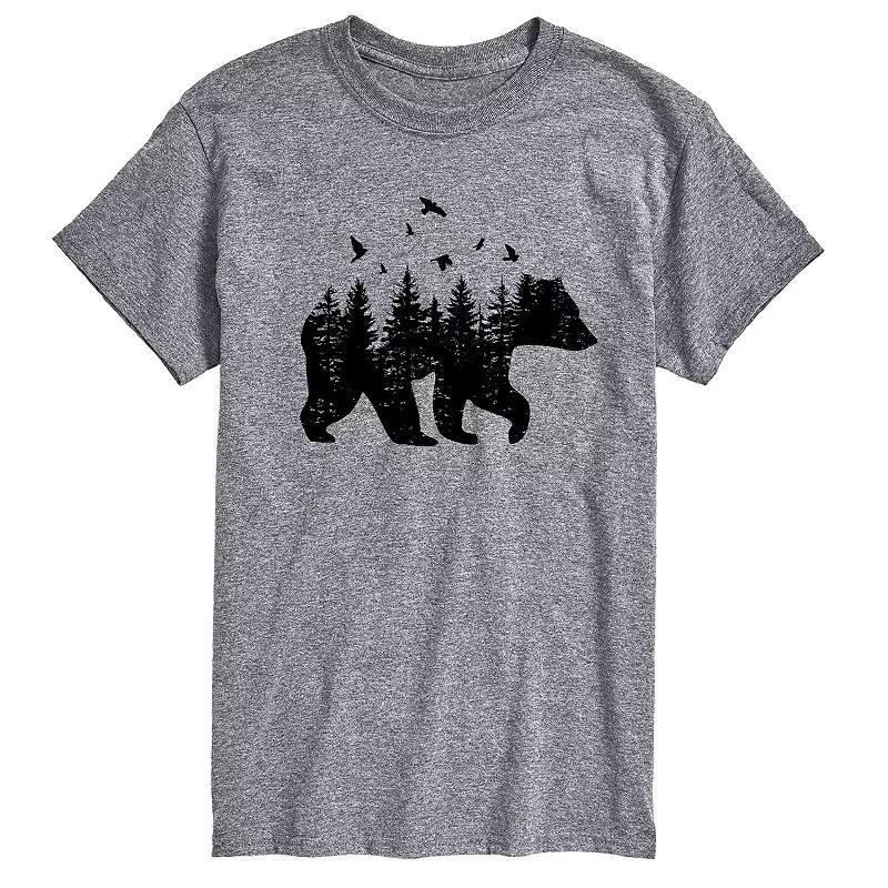 Big & Tall Forest Bear Tee, Mens Athletic Grey Product Image