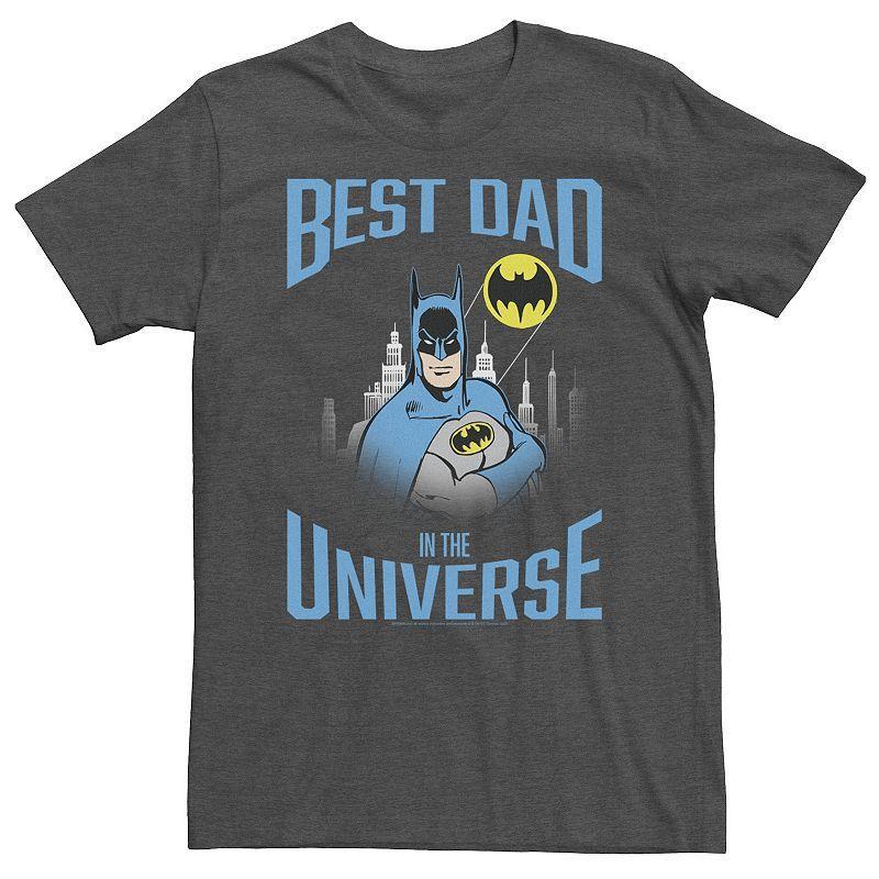 Big & Tall DC Comics Batman Best Dad In The Universe Tee, Men's, Size: 5XL, Grey Heather Product Image