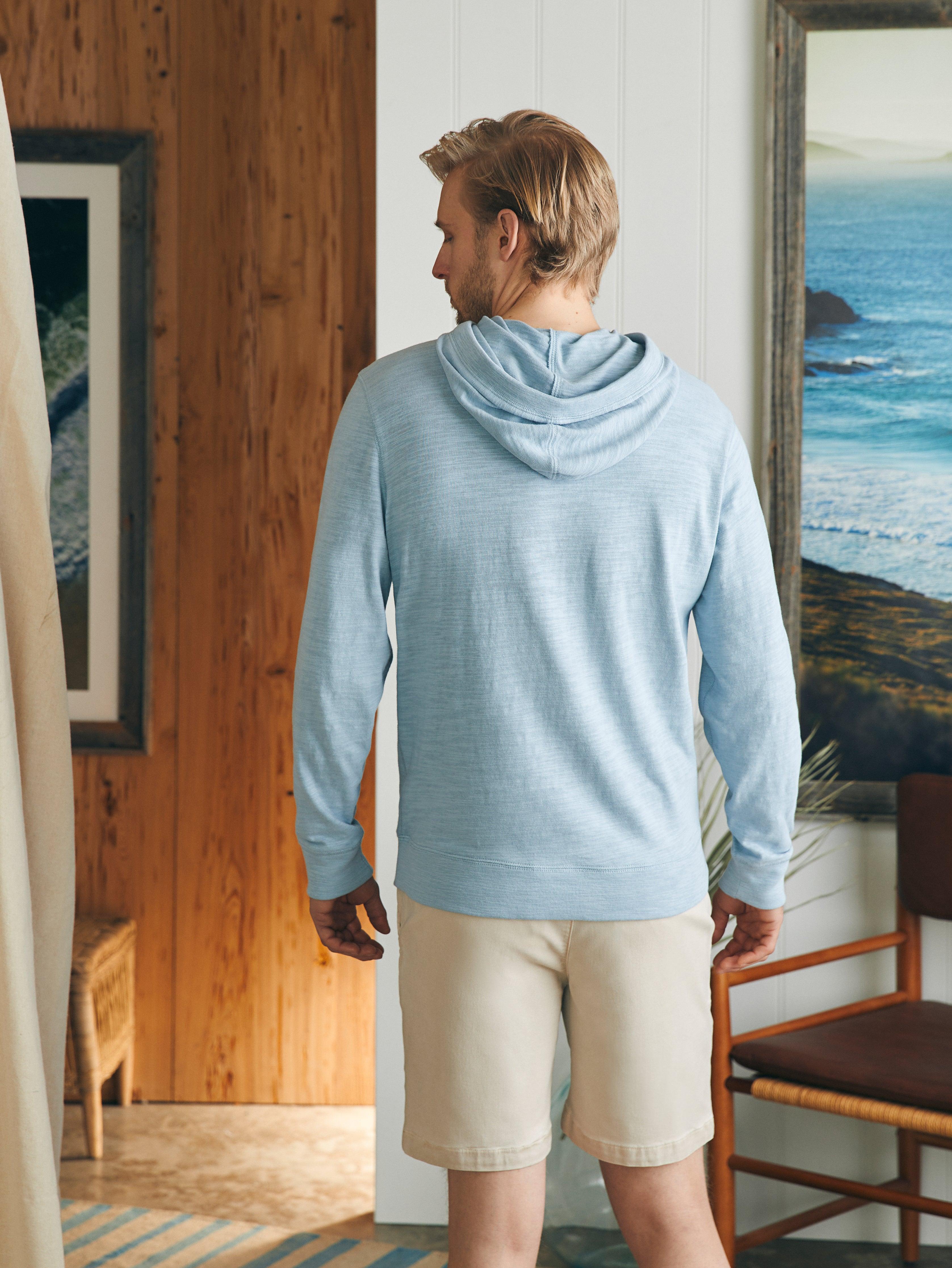 Sunwashed Slub Hoodie - Blue Breeze Male Product Image