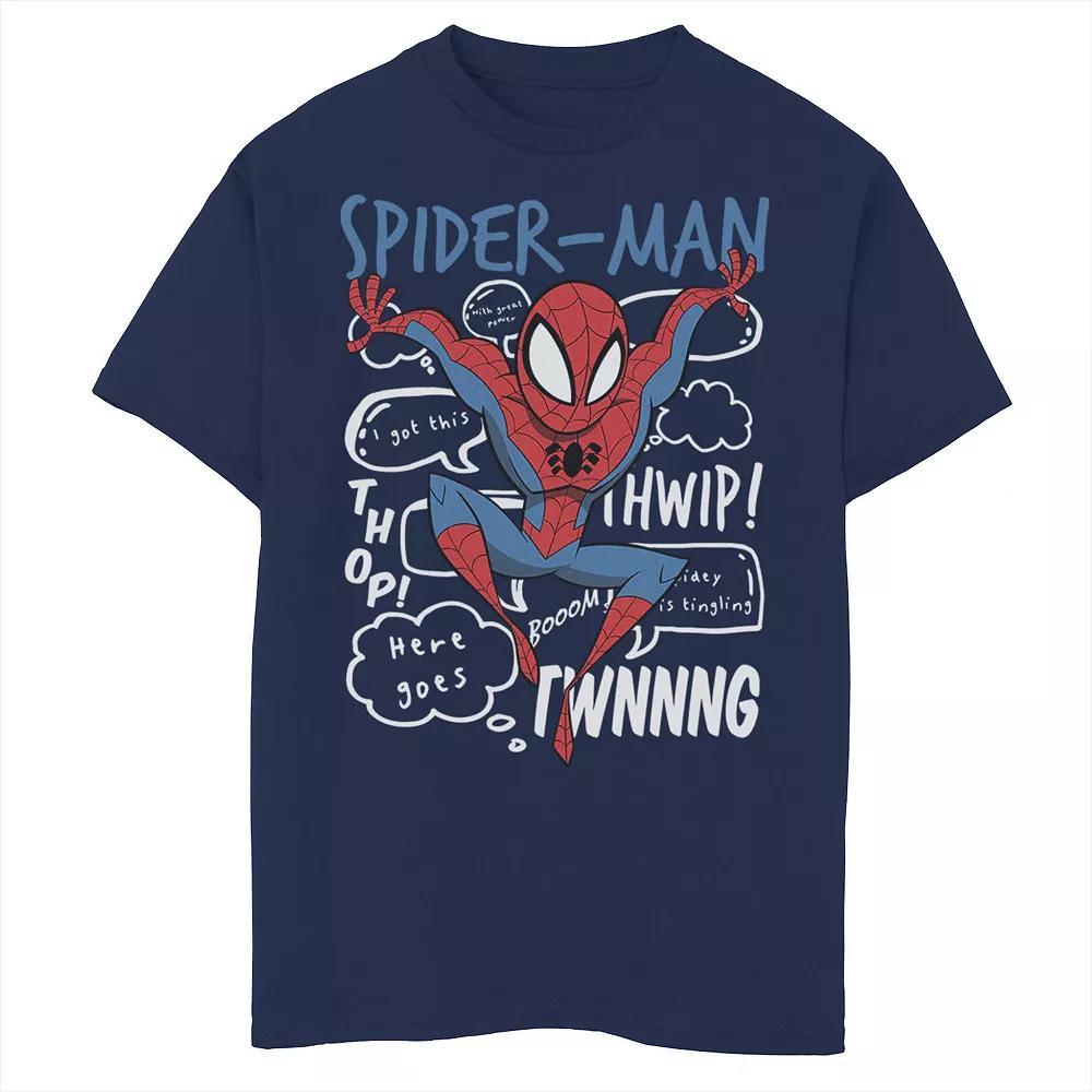 Boys 8-20 Marvel Spider-Man Action Pose Comic Sound Effects Graphic Tee, Boy's,  Product Image