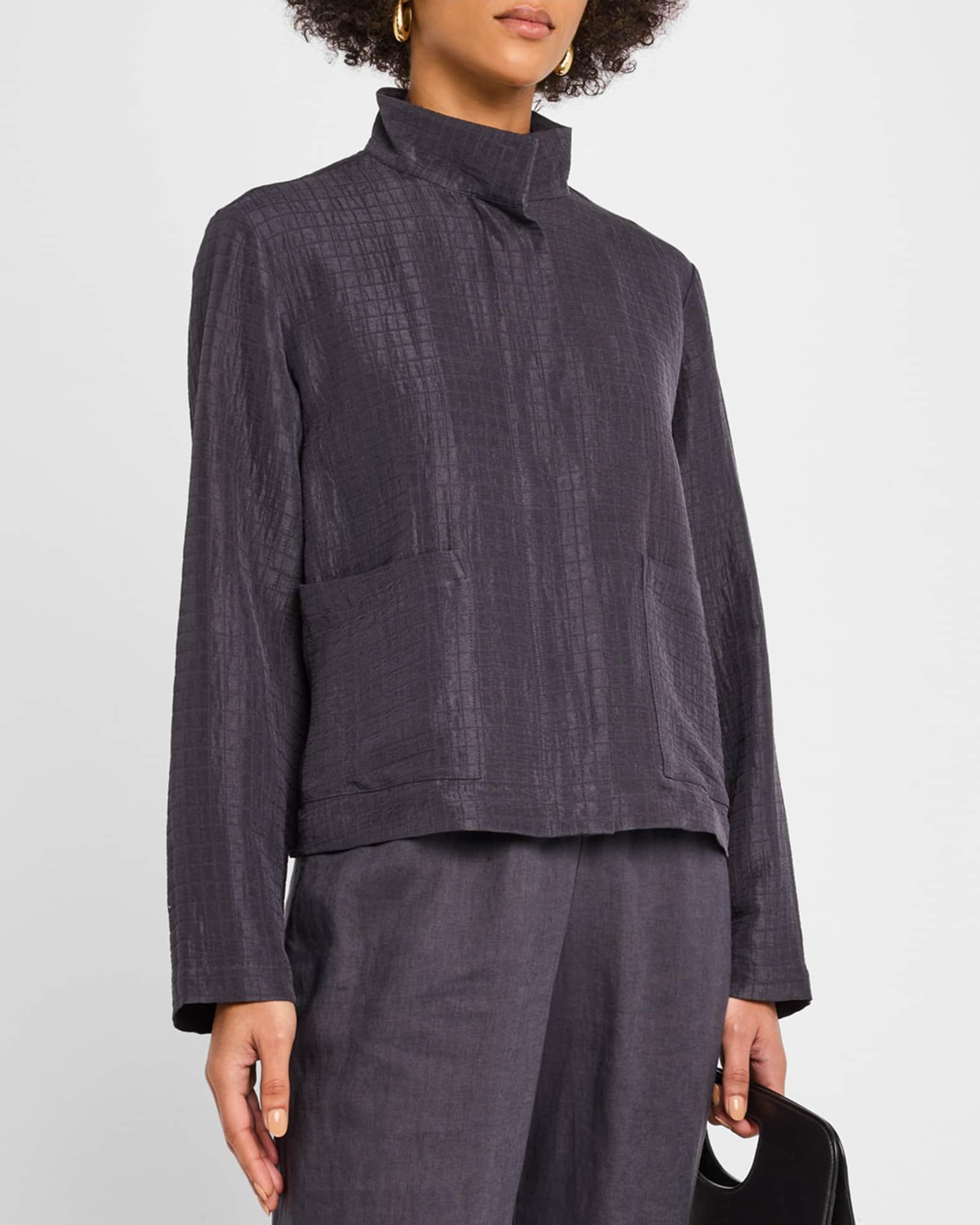 Stand-Collar Textured Jacket Product Image