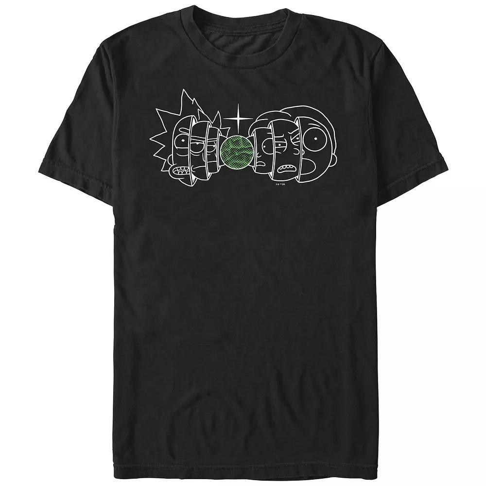 Men's Rick And Morty Split Faces Graphic Tee,  Product Image