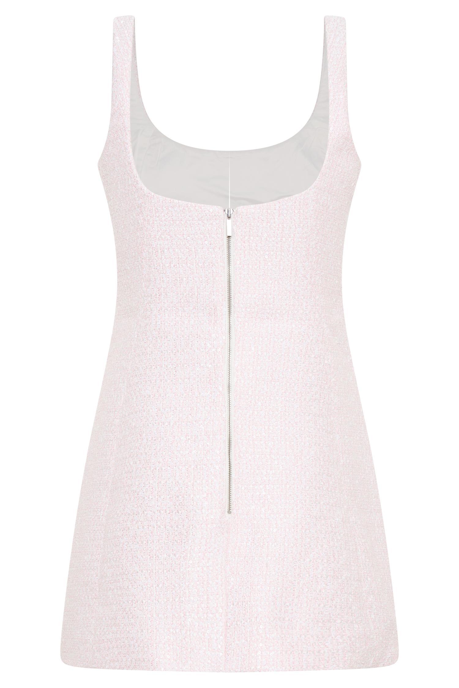 Beth Tweed Mini Dress - Fairy Floss Pink Product Image