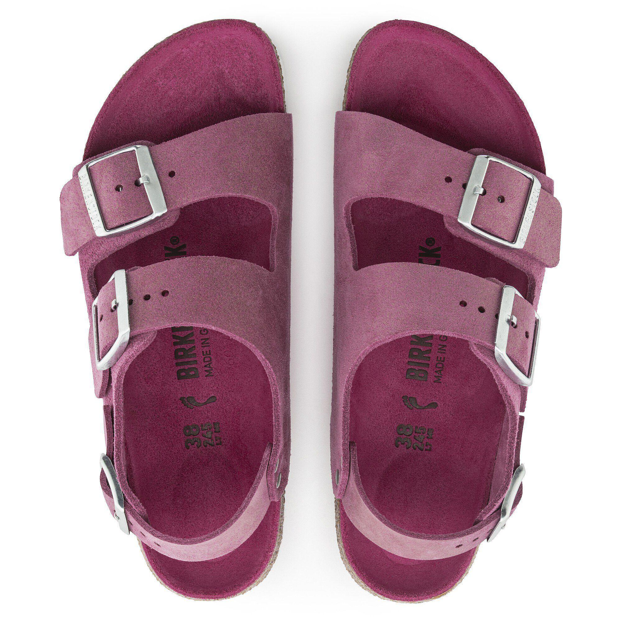 Milano Suede Leather Shimmering Fuchsia Product Image