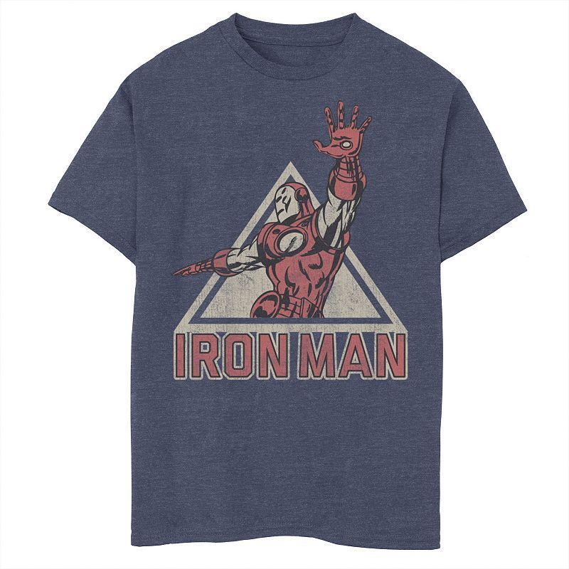 Boys 8-20 Marvel Iron Man Power Triangle Retro Vintage Graphic Tee, Boy's, Size: XS, Navy Grey Product Image