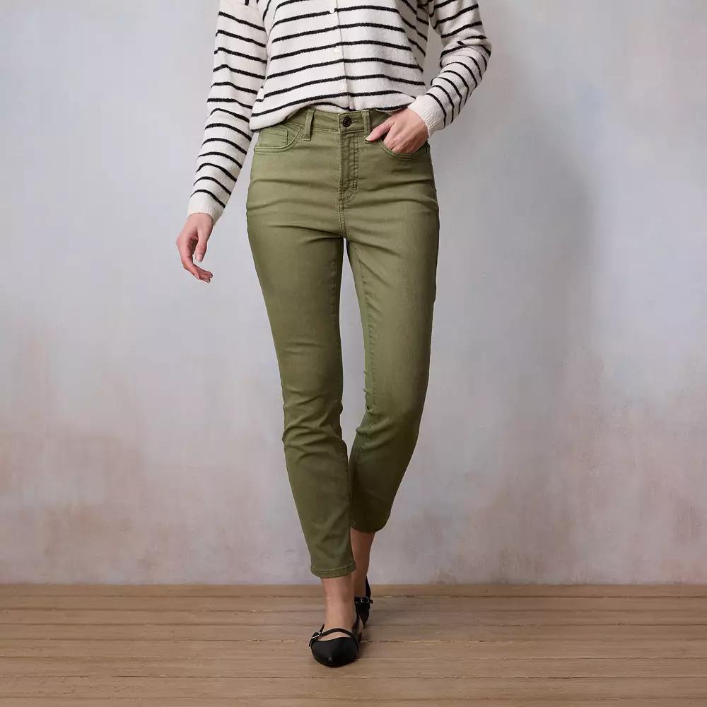 Women's LC Lauren Conrad High Rise 5 Pocket Skinny Jeans, Size: 10, Addison Green Product Image