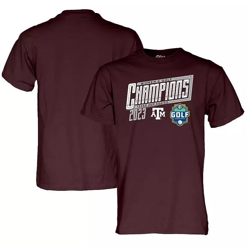 Blue 84  Maroon Texas A&M Aggies 2023 SEC Women's Golf Champions T-Shirt, Size: XL, Red Product Image