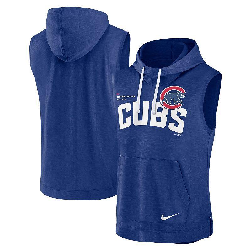 Mens Nike Royal Chicago Cubs Athletic Sleeveless Hooded T-Shirt Product Image