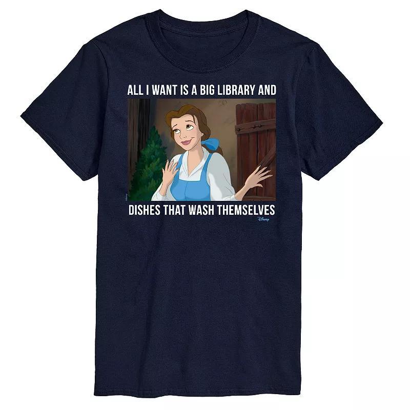 Disney Princess Big & Tall Belle Library Graphic Tee, Men's,  Product Image