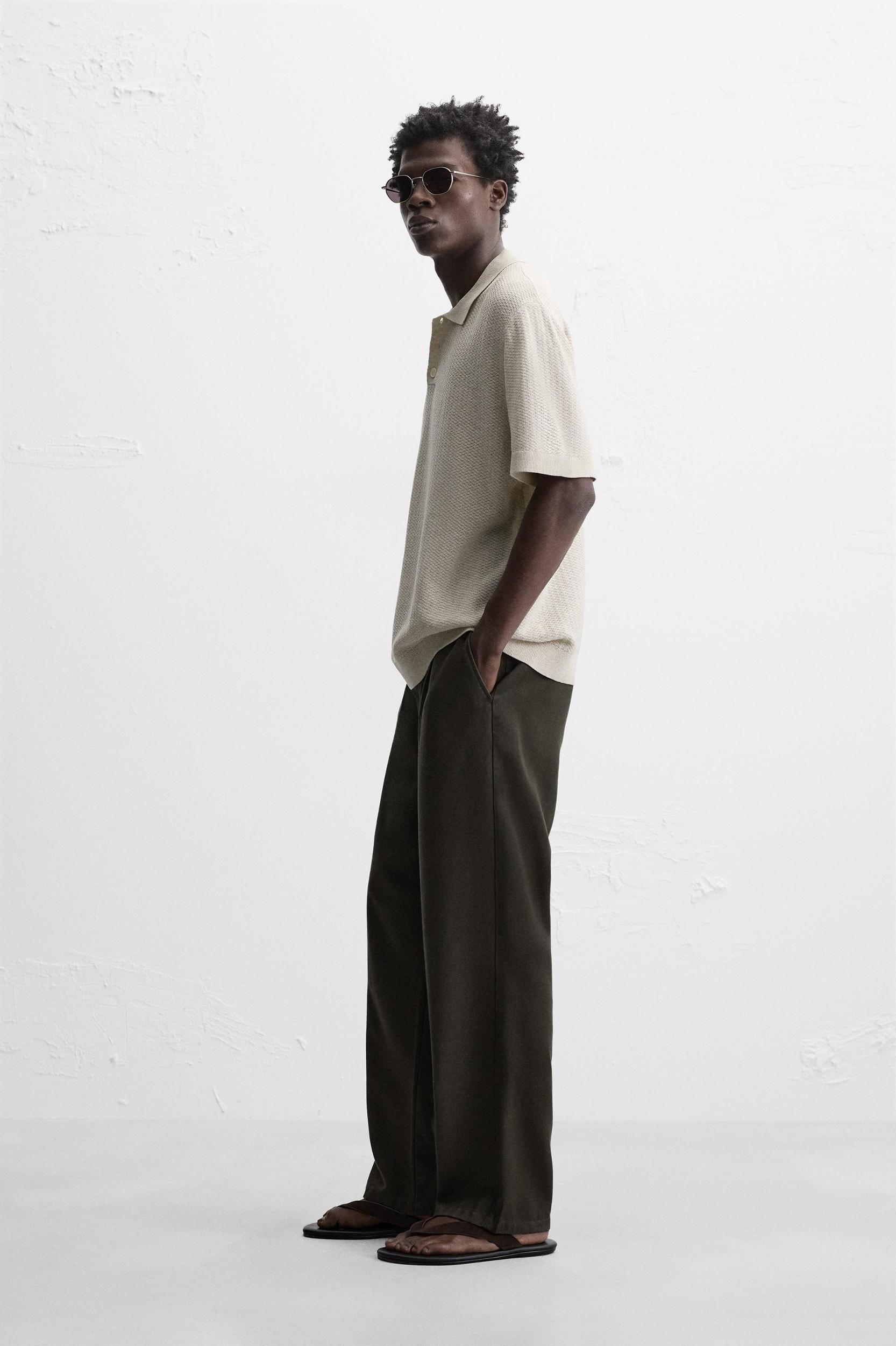 TEXTURED KNIT POLO SHIRT Product Image