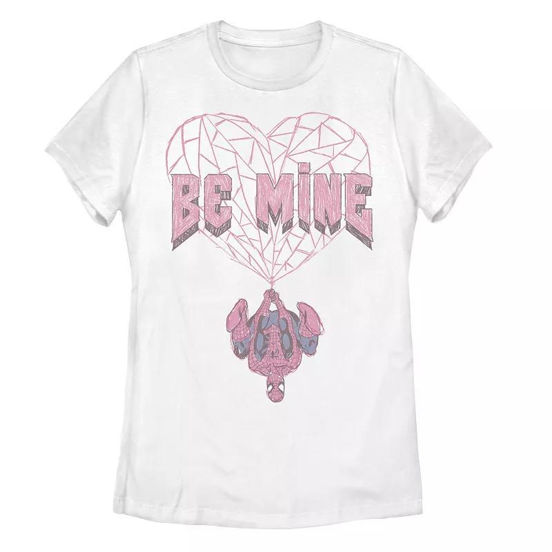 Juniors' Marvel Spider-Man Heart Web Tee, Girl's, Size: Large, Blue Product Image