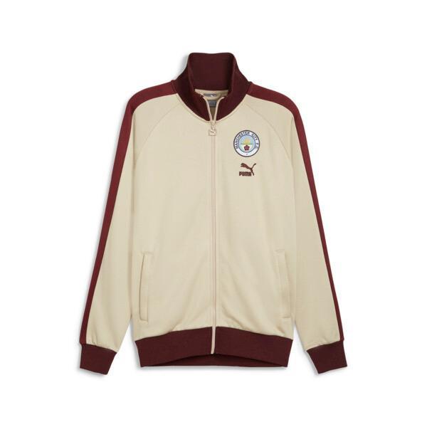 PUMA Manchester City F.C. ftblHeritage T7 Men's Track Jacket in Granola/Aubergine Product Image