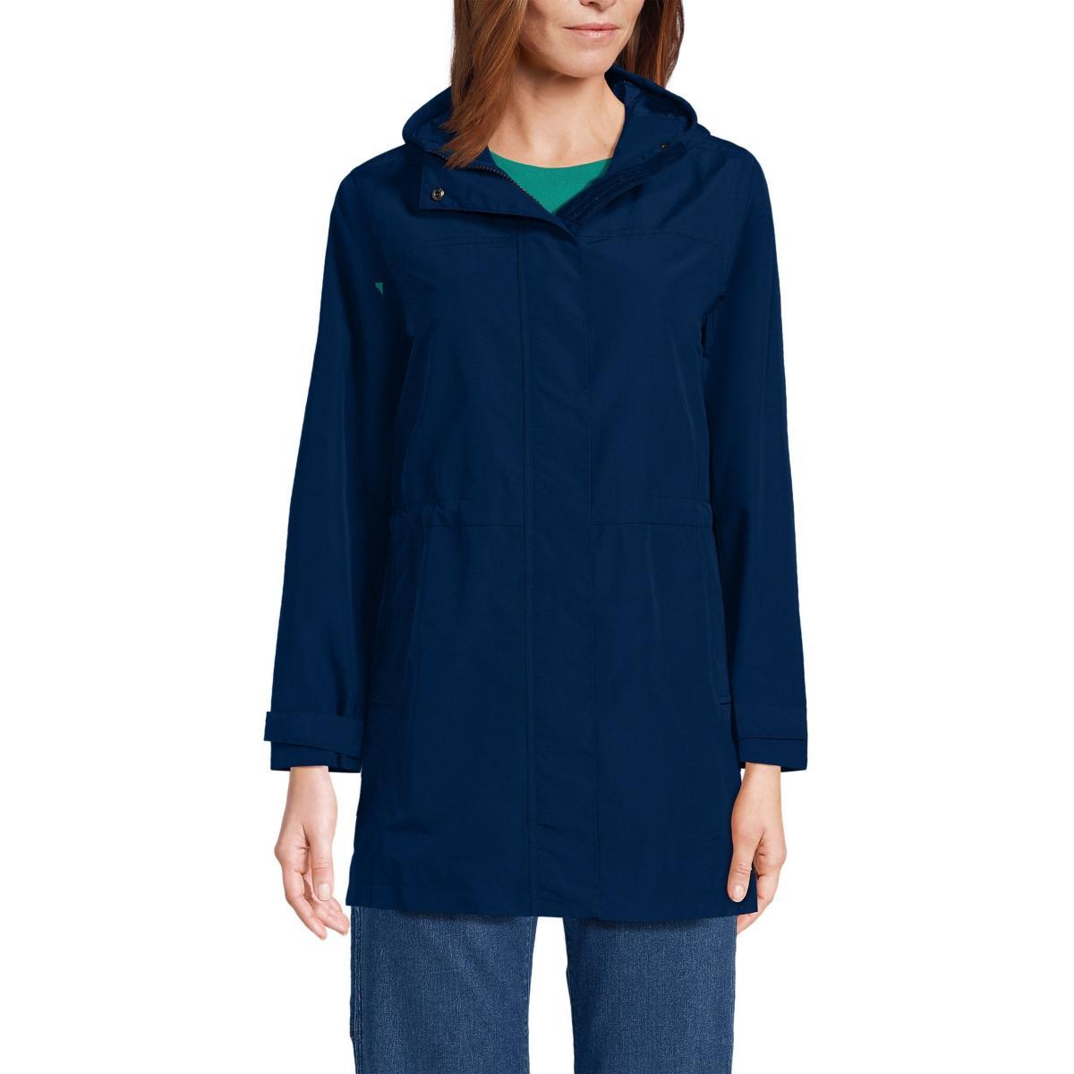 Women's Lands' End Classic Squall Hooded Raincoat, Size: Small, Deep  Blue Product Image