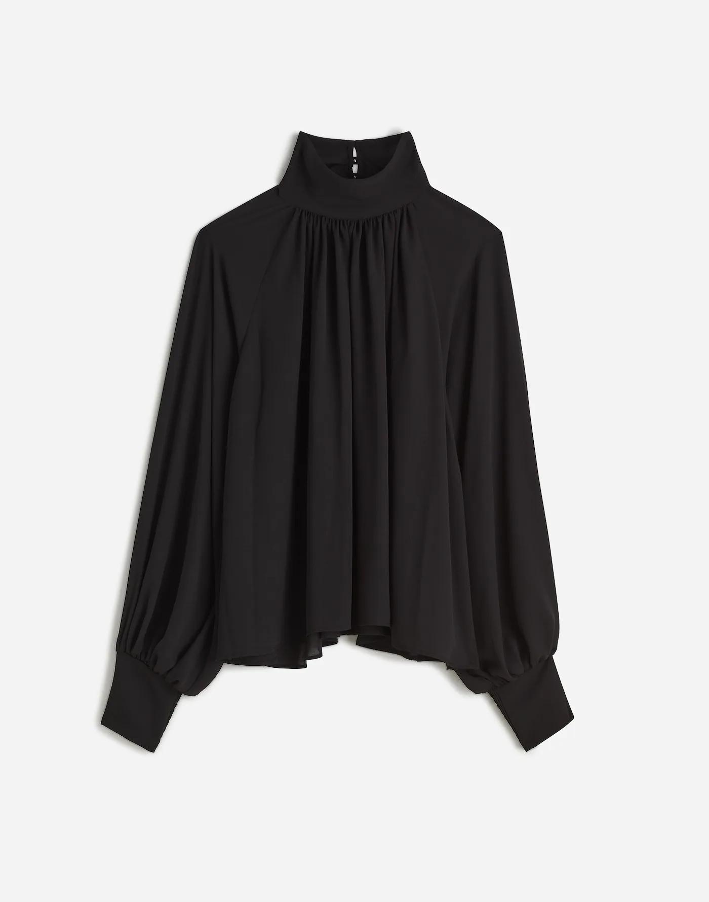 Turtleneck Long-Sleeve Top in Chiffon Product Image