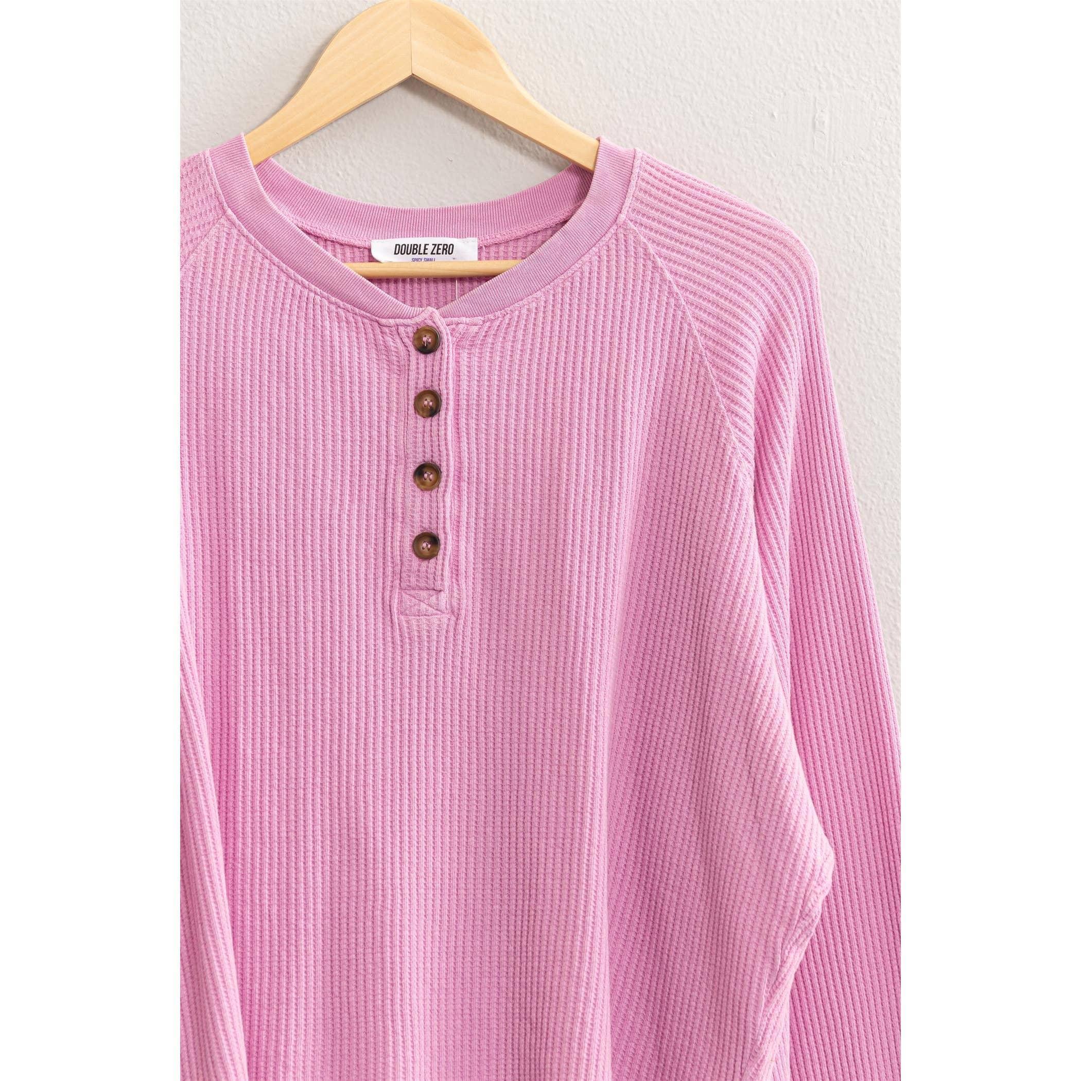 Henley Waffle Knit Top Product Image