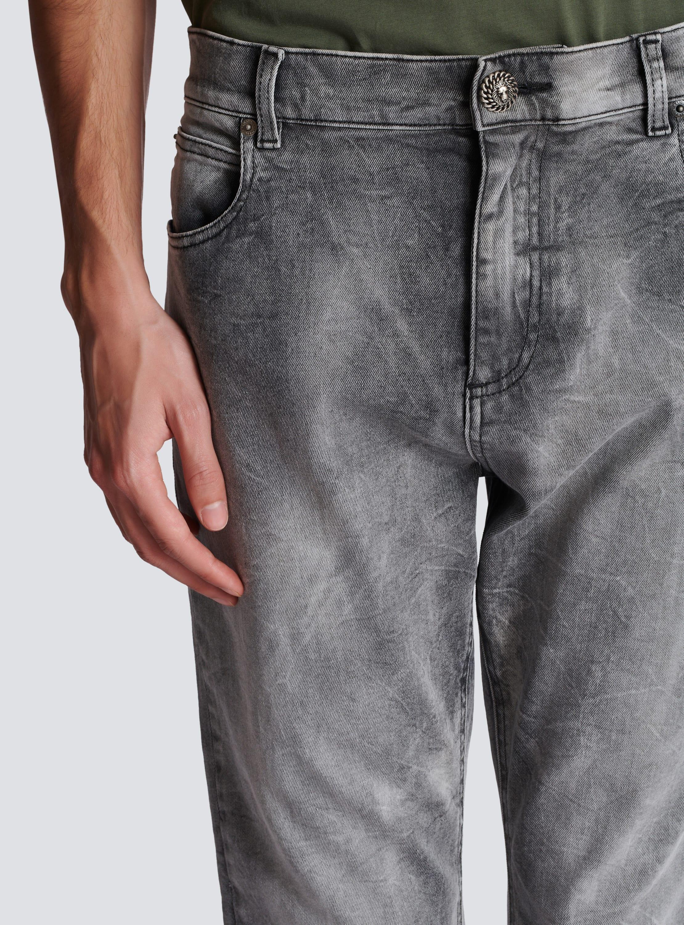 Grey denim regular-fit jeans Product Image