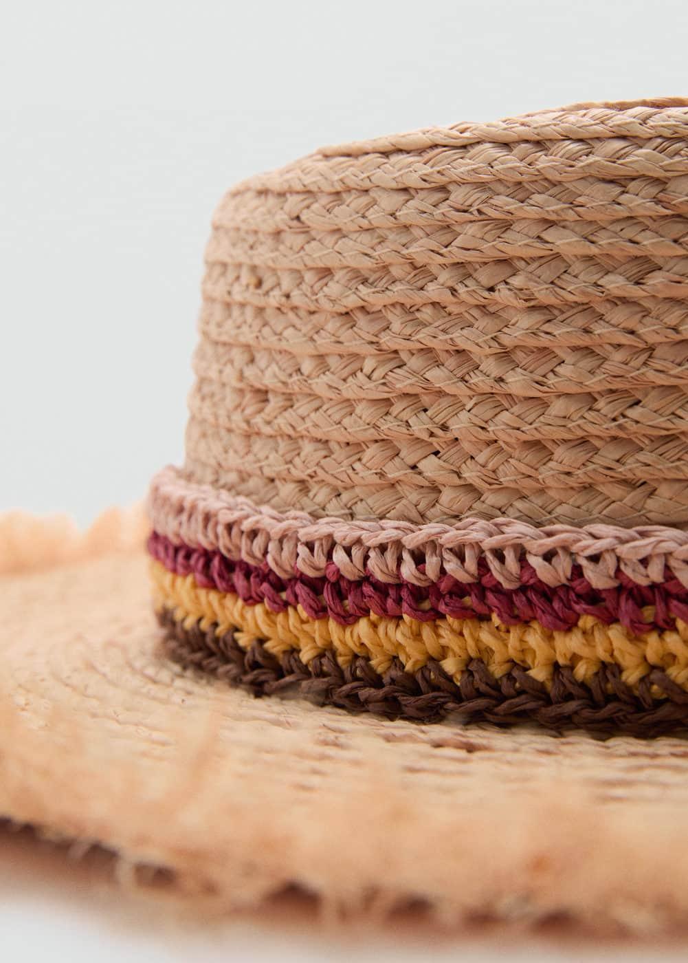 Mango Womens Ribbon Detail Braided Hat Product Image