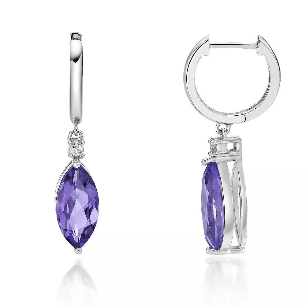 Gemminded Sterling Silver Amethyst & Lab-Created White Sapphire Earrings, Women's Product Image