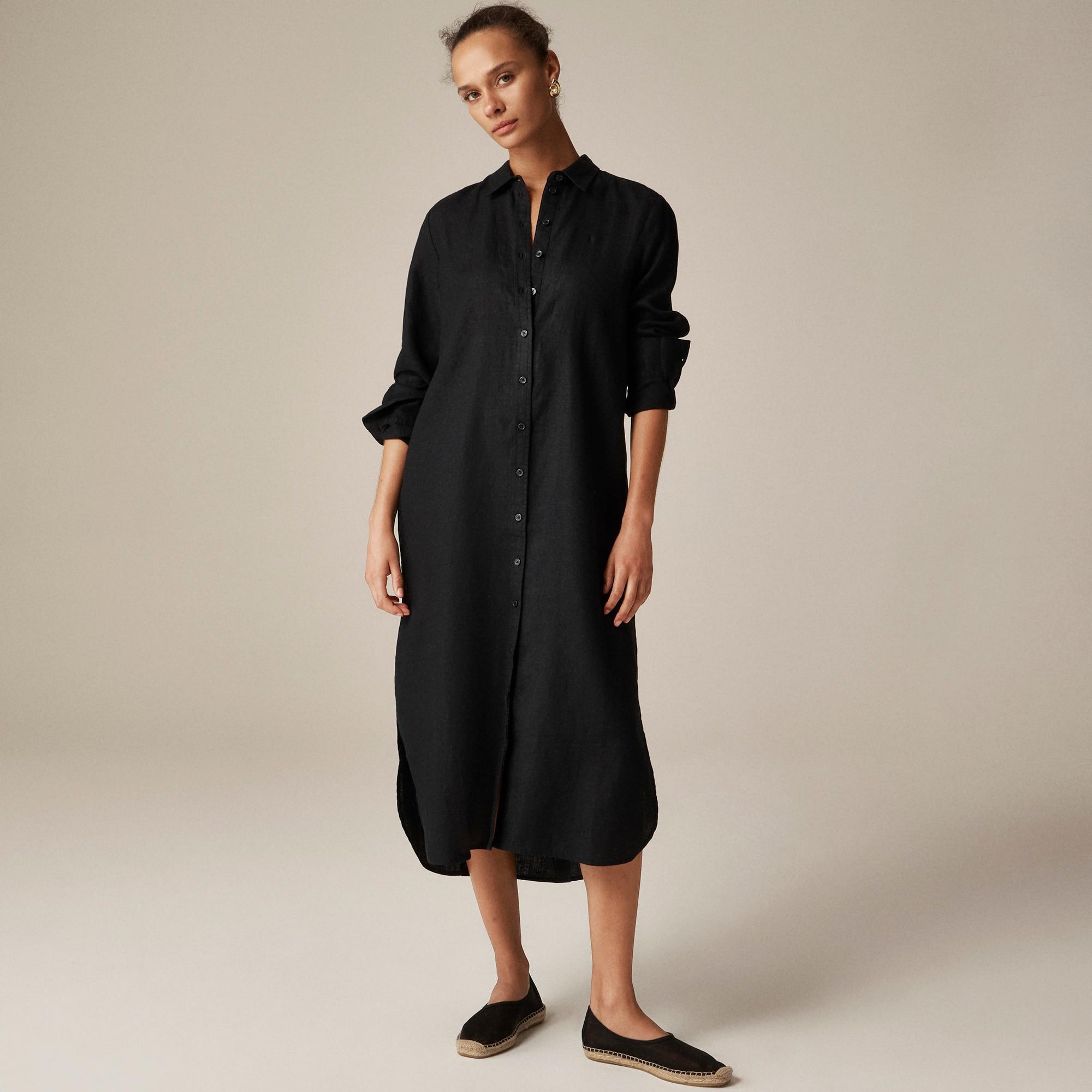 Tunic shirtdress in linen Product Image