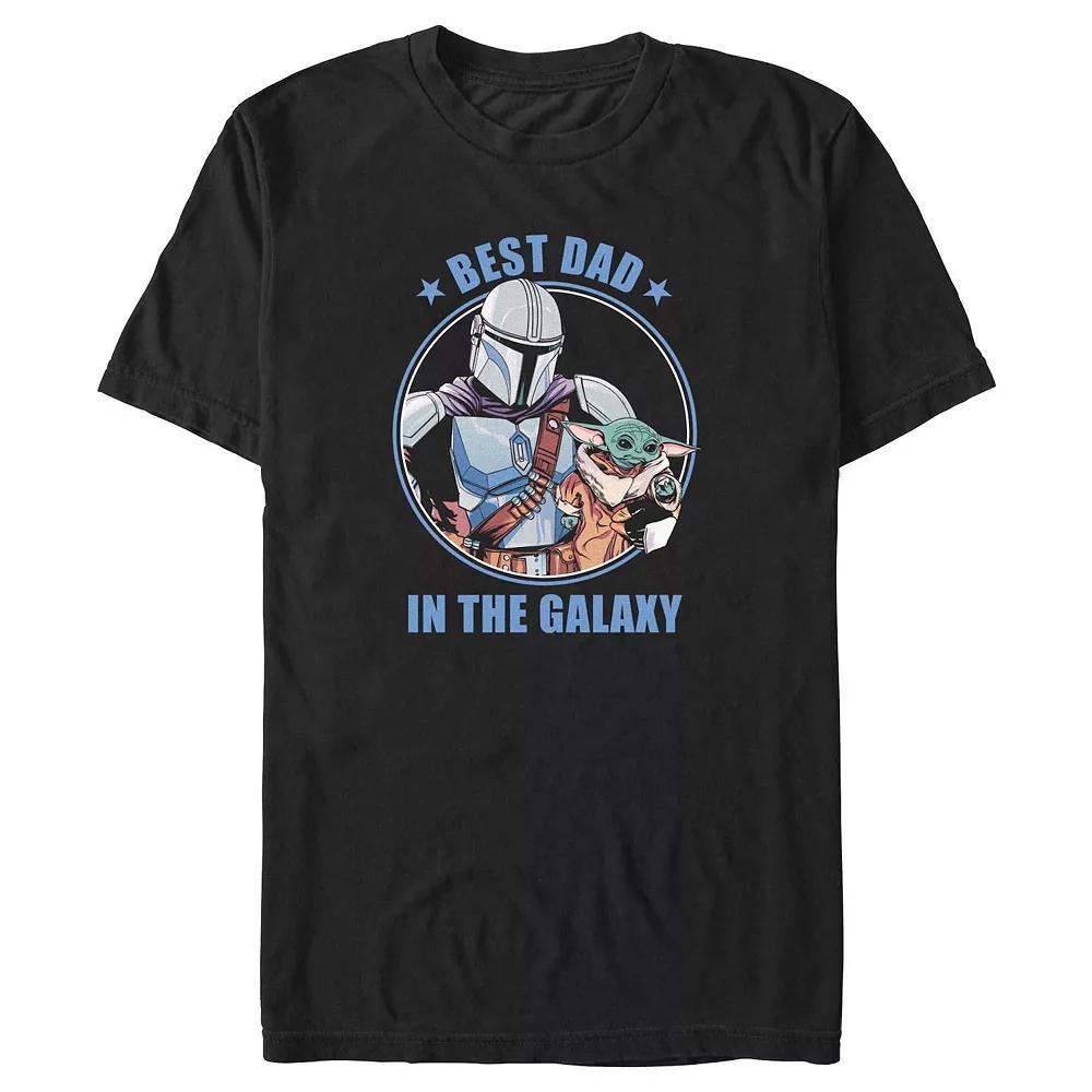 Big & Tall The Mandalorian Best Dad In The Galaxy Stamp Graphic Tee, Men's, Size: XL Tall, Black Product Image