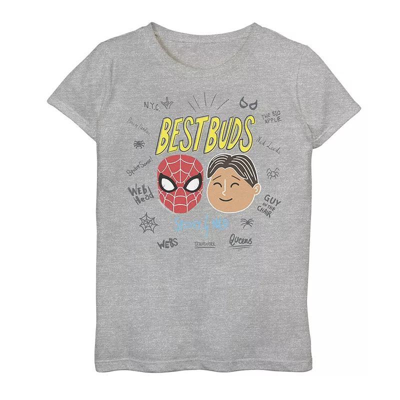 Girls 7-16 Marvel Spider-Man Far From Home Best Buds Word Scatter Graphic Tee, Girl's,  Product Image