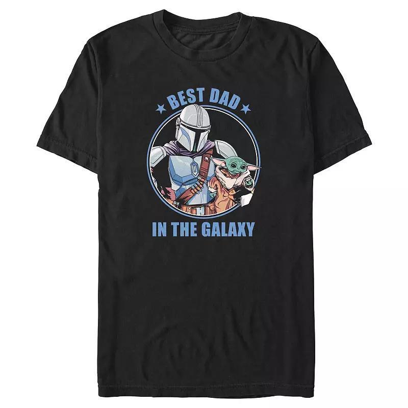 Big & Tall The Mandalorian Best Dad In The Galaxy Stamp Graphic Tee, Men's, Size: Large Tall, Black Product Image