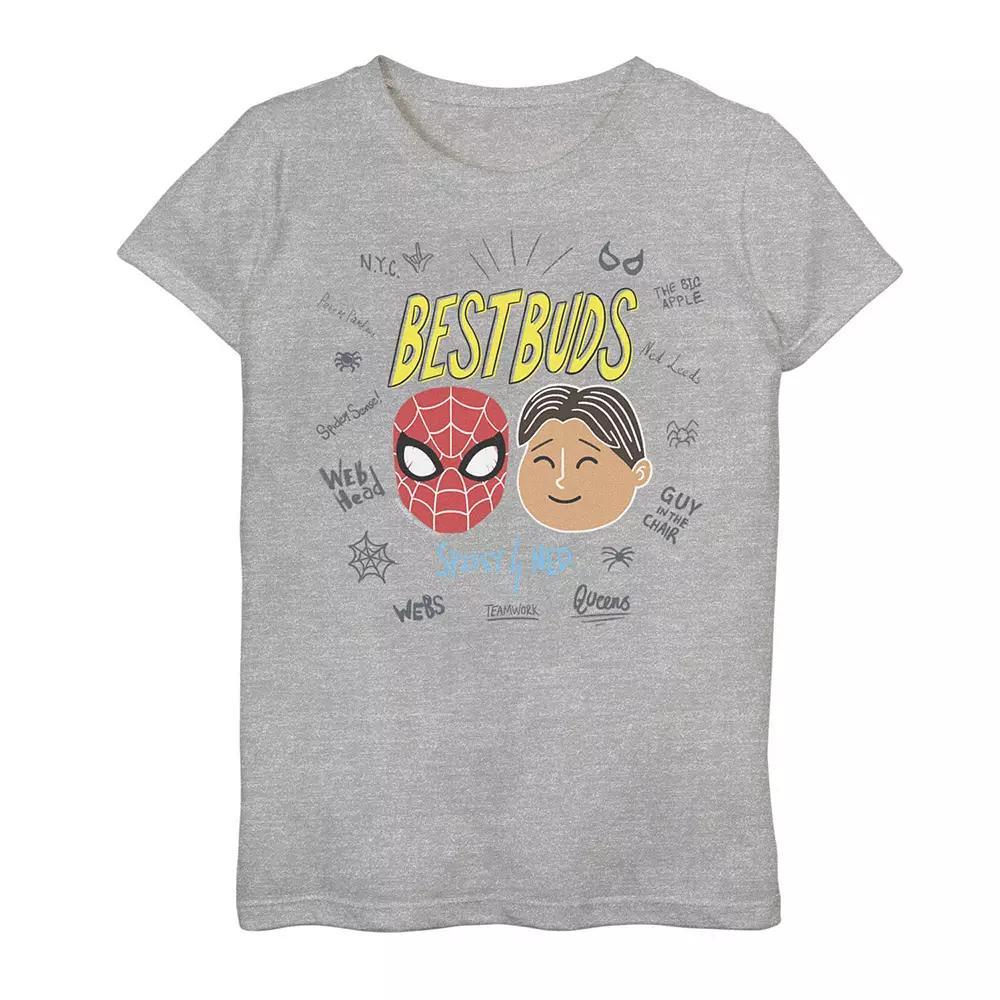 Girls 7-16 Marvel Spider-Man Far From Home Best Buds Word Scatter Graphic Tee, Girl's,  Product Image