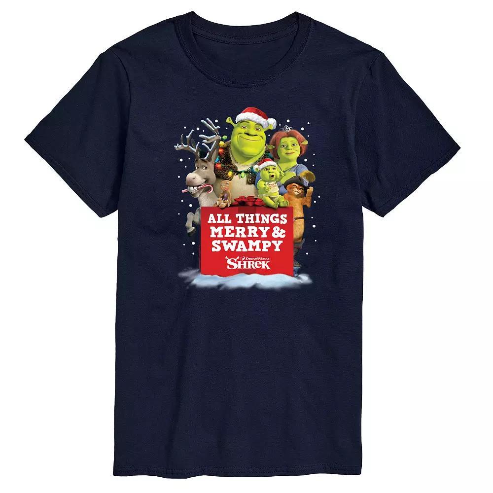 Men's Shrek All Things Merry And Swampy Graphic Tee, Size: Medium, Blue Product Image