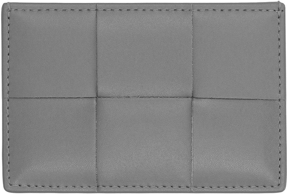 BOTTEGA VENETA Intrecciato Logo Detailed Card Case In Grey Product Image