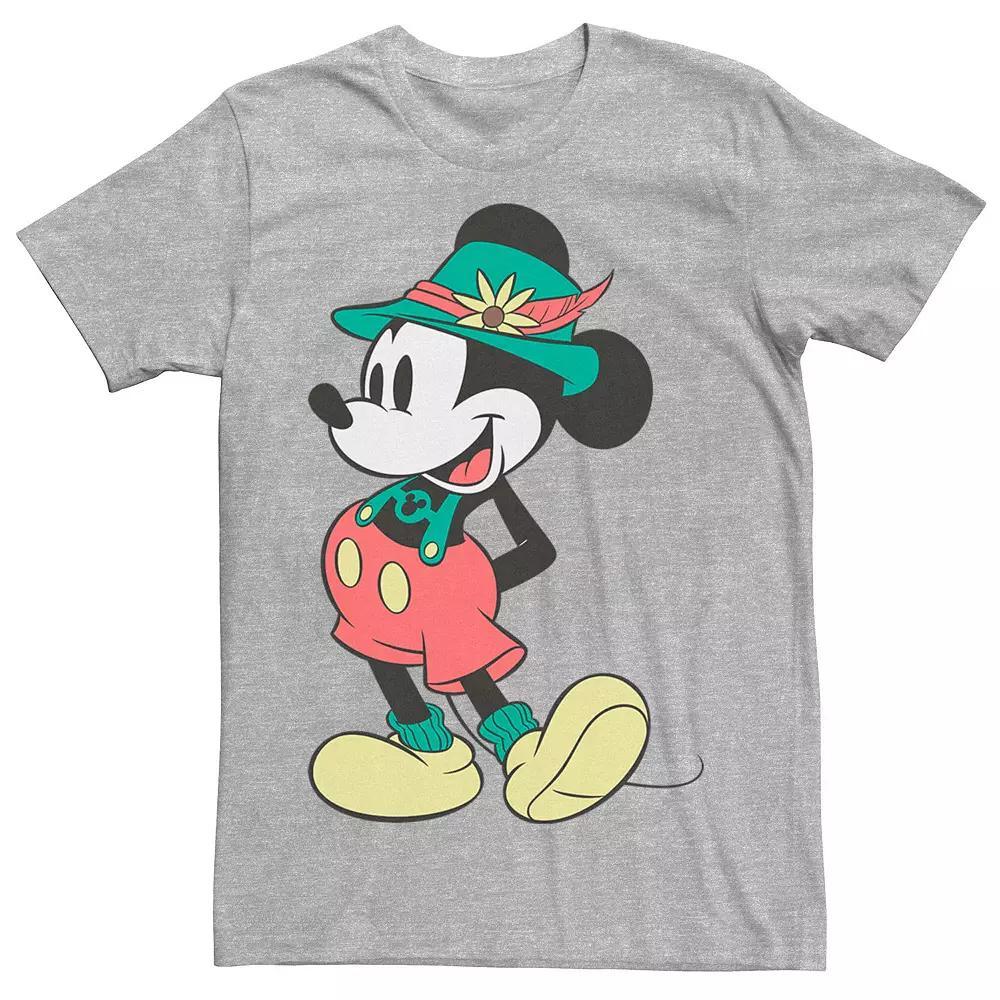 Disney's Mickey Mouse Happy Lederhosen Portrait Men's Tee, Size: XXL, Athletic Grey Product Image