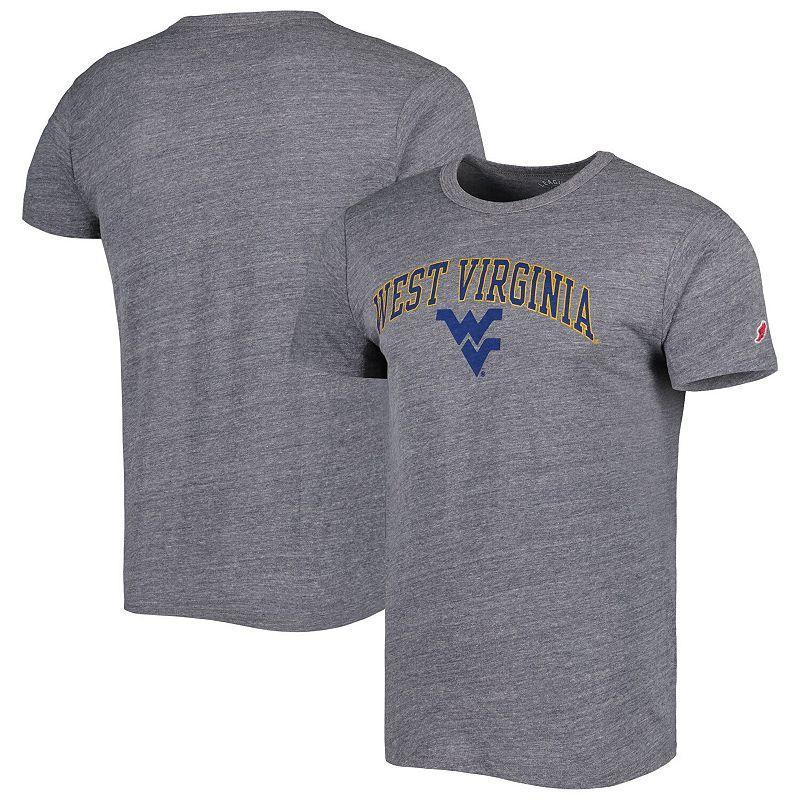 Mens League Collegiate Wear Heather Gray West Virginia Mountaineers 1965 Arch Victory Falls Tri-Blend T-Shirt Product Image