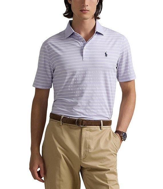 Polo Ralph Lauren Classic Fit Striped Performance Stretch Short Sleeve Polo Shirt Product Image
