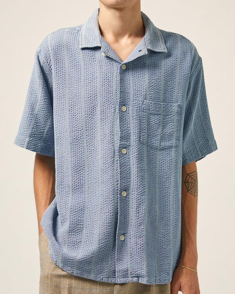 Striped Seersucker SS - Indigo Product Image