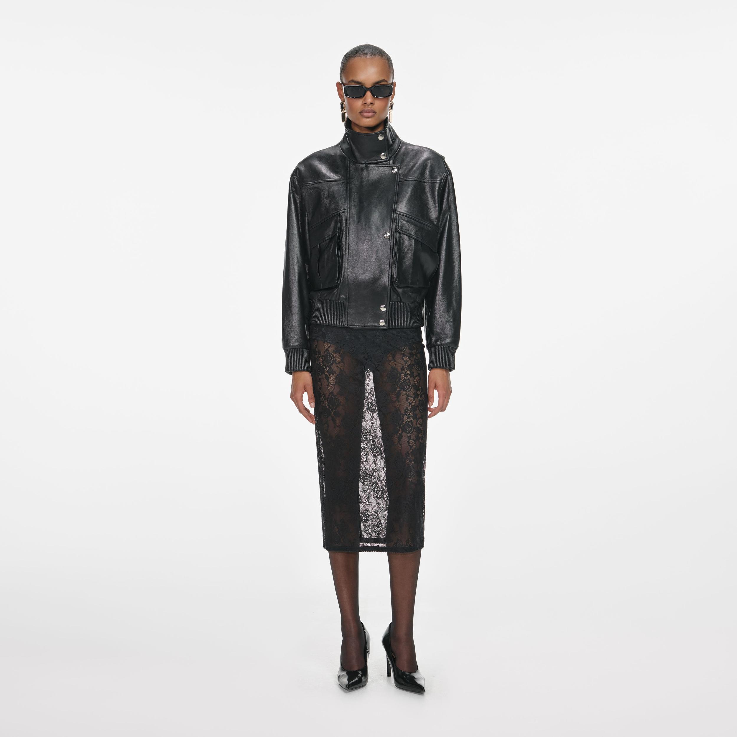 Black Leather Jacket Product Image