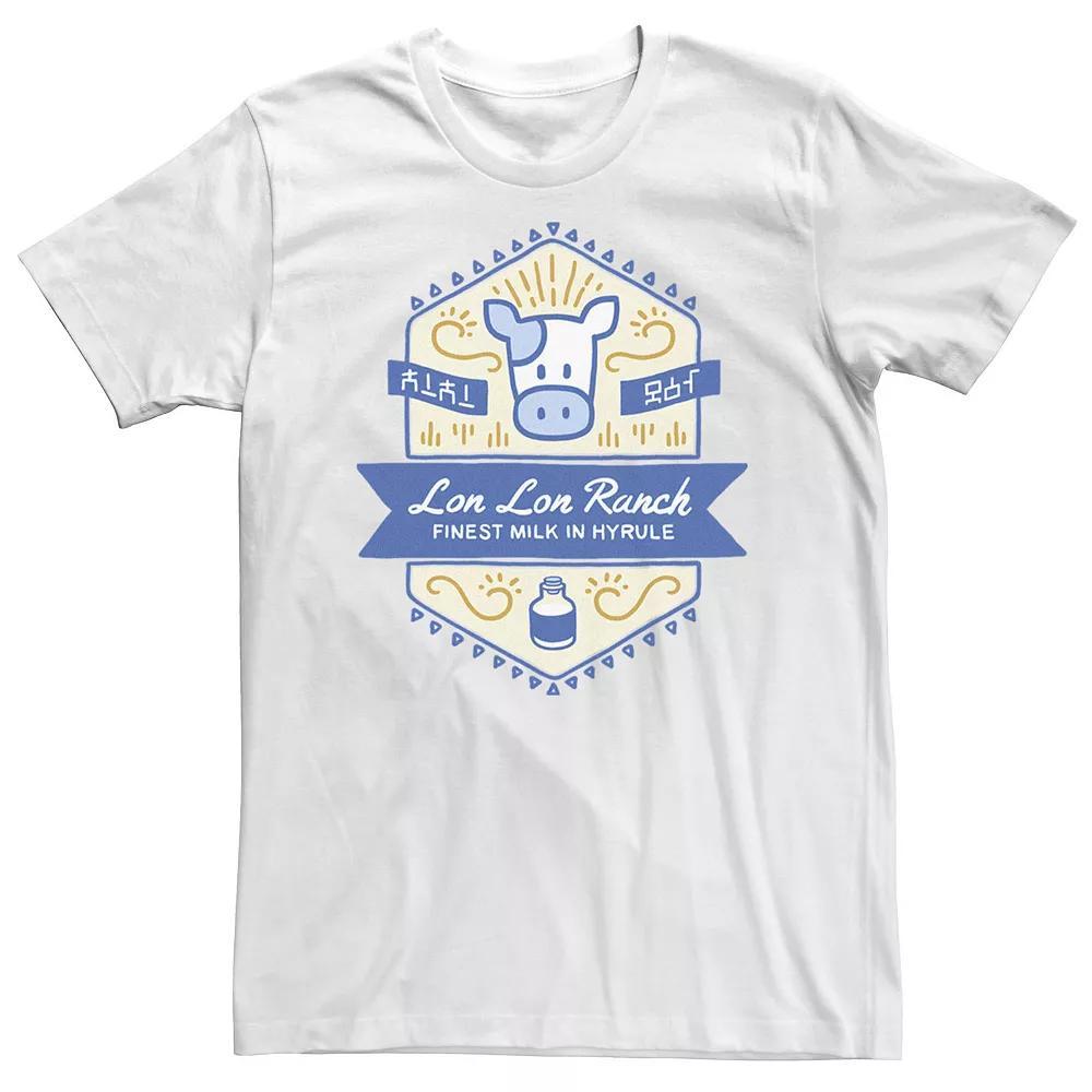 Big & Tall The Legend Of Zelda Lon Lon Ranch Finest Milk In Hyrule Tee, Men's, Size: XL Tall, White Product Image