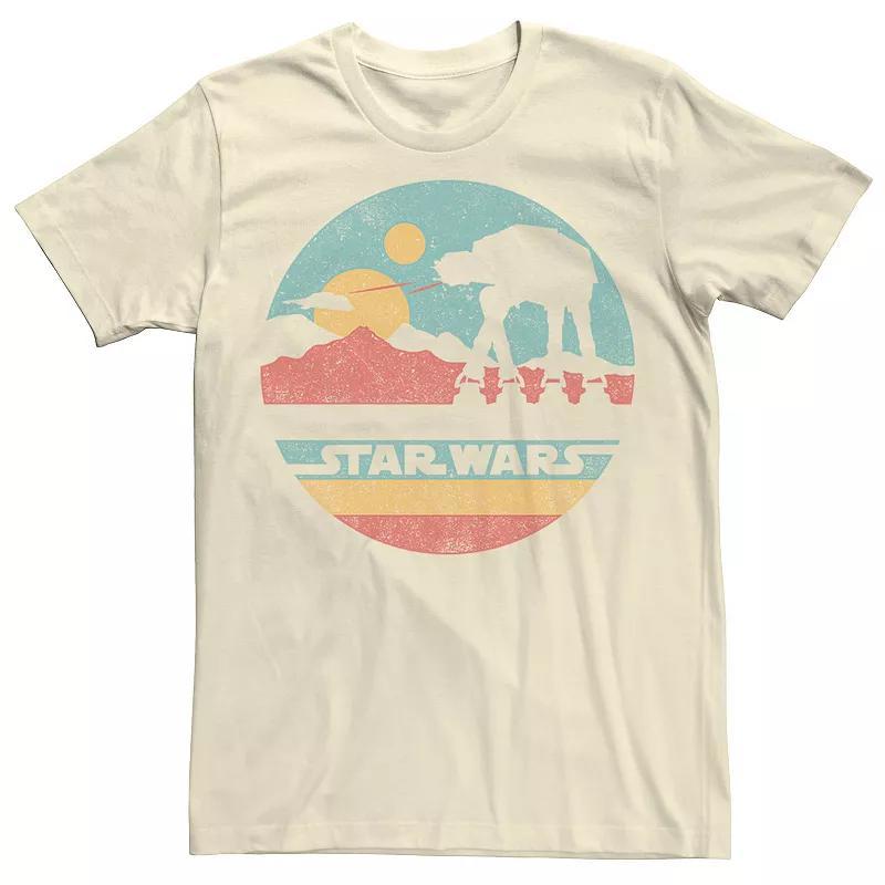 Men's Star Wars AT-AT Silhouette Title Logo Circle Tee, Size: 3XL, Natural Product Image