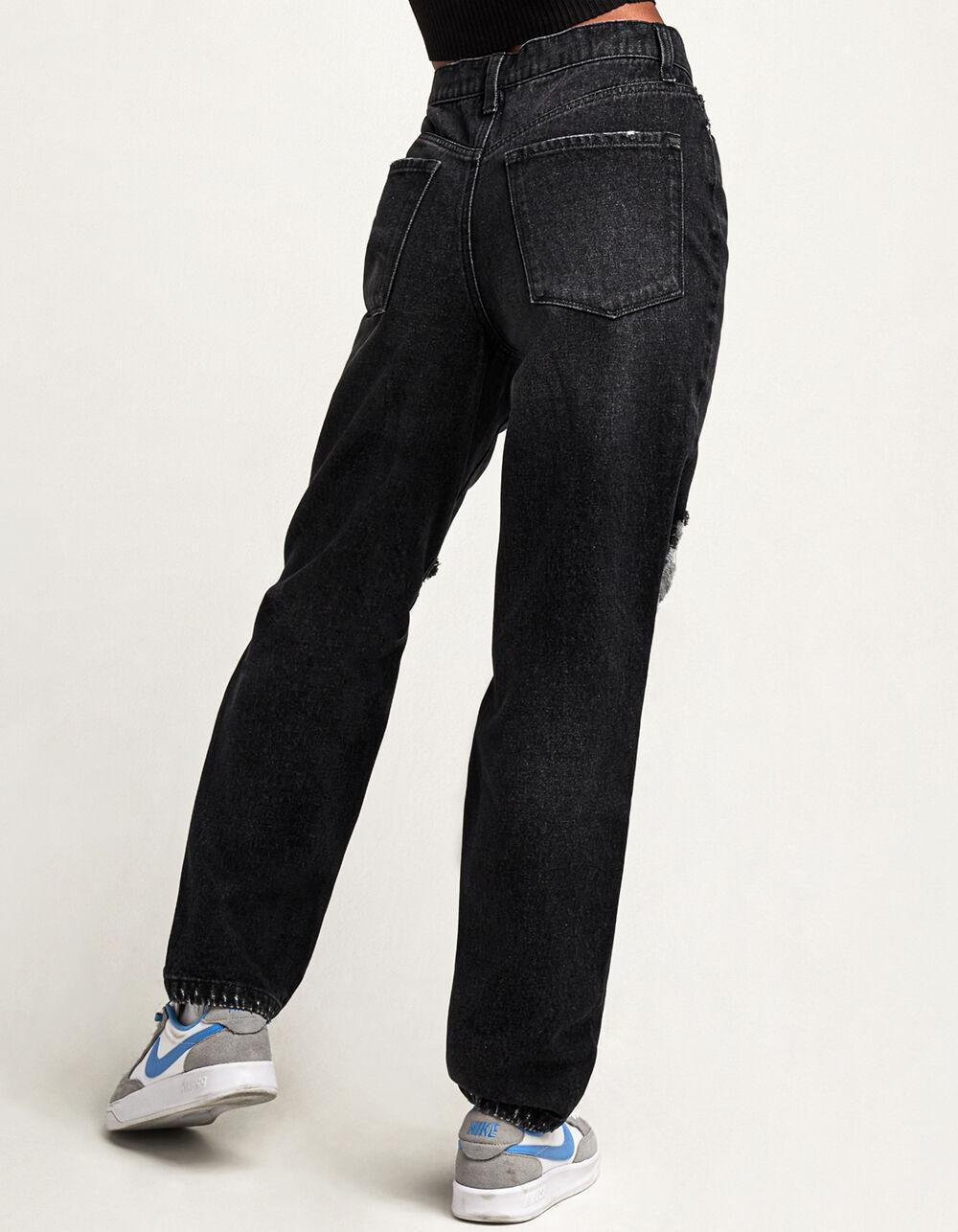 RSQ Destroyed 90s Womens Wash Black Jeans Product Image