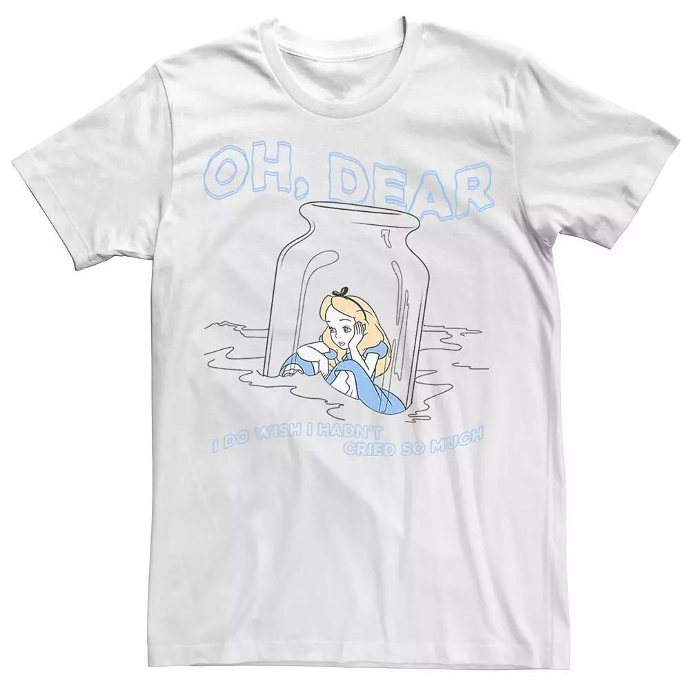 Disney's Alice In Wonderland "I Do Wish I Hadn't Cried So Much" Men's Tee, Size: Large, White Product Image