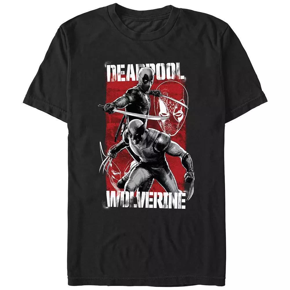 Men's Marvel Deadpool And Wolverine Red Poster Graphic Tee,  Product Image