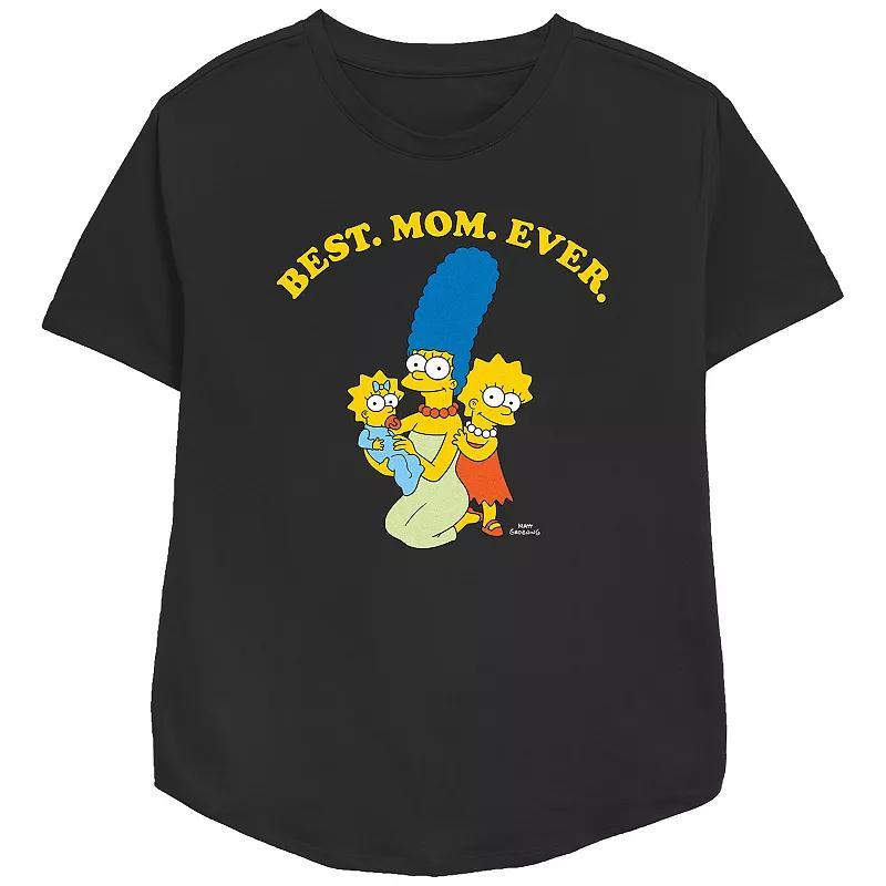 Women's The Simpsons Marge Best Mom Ever Relaxed Fit Graphic Tee, Size: Medium, Pink Product Image