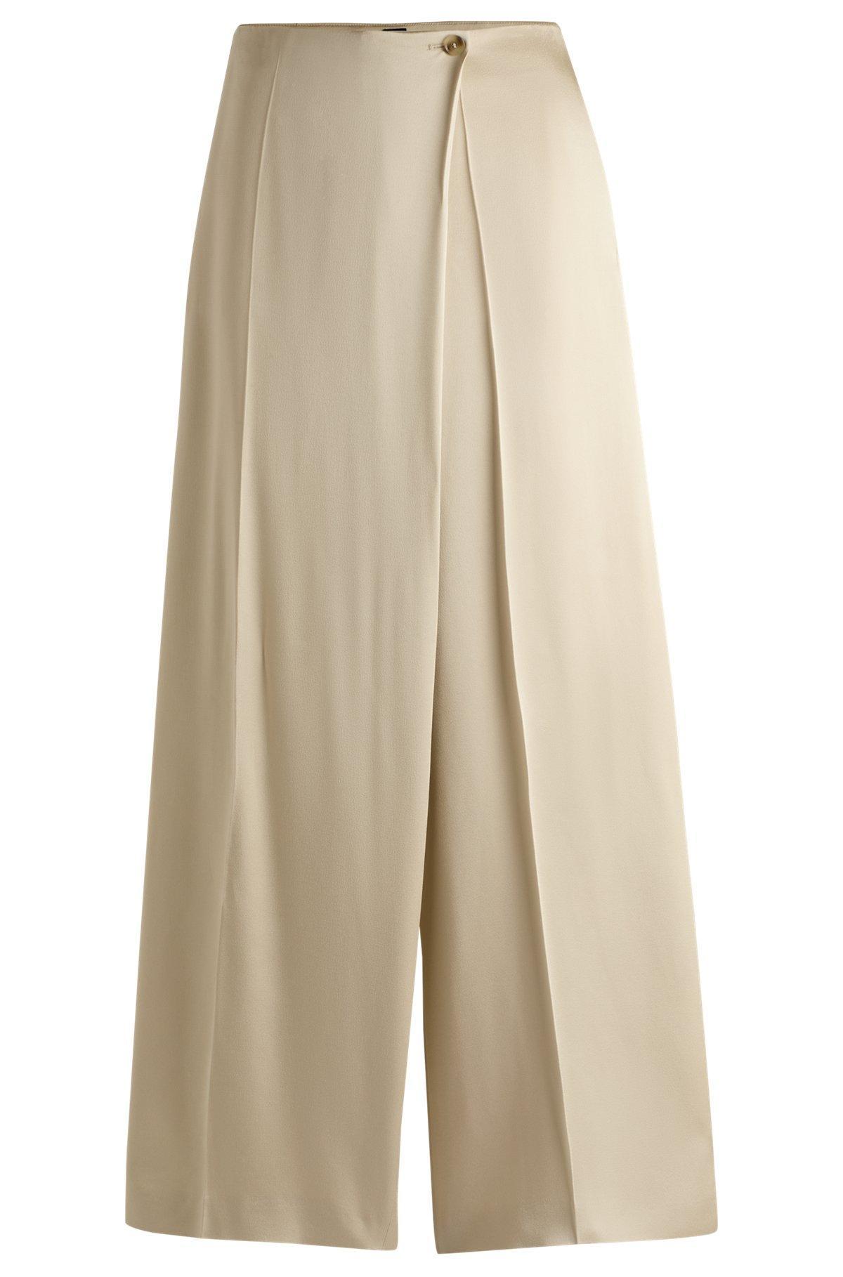 Regular-fit wide-leg trousers with wrap effect Product Image